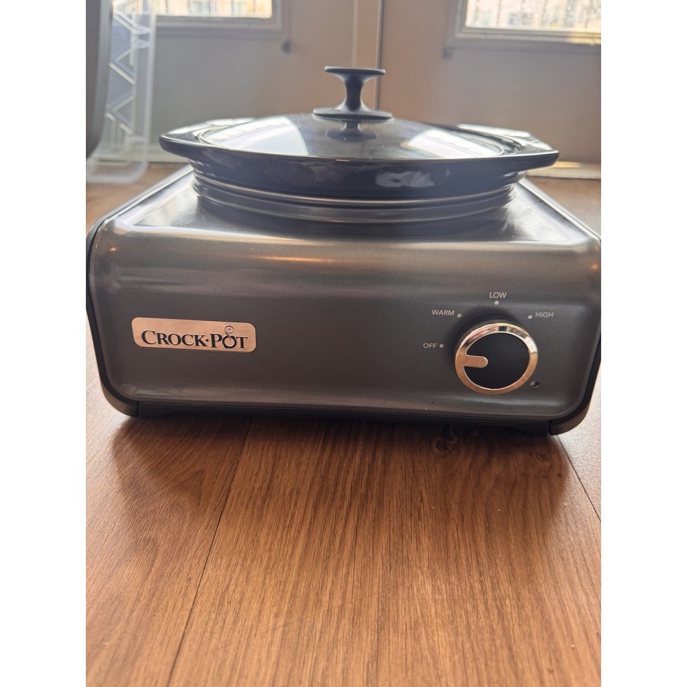 Crock-Pot Hook Up 2.5 Qt Slow Cooker SCCPMD2-CH Gray Black Casserole Crock WORKS